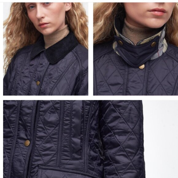 Barbour Beadnell Polarquilt Jacket (Women's Size US 6), Navy/Navy - Picture 7 of 9